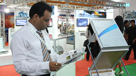 An interested visitor reading more about products by Hitachi Cable Asia Pacific Pte. Ltd.