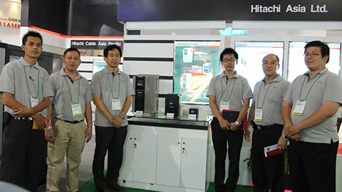 Hitachi sales representatives at the 15th Electric, Power & Renewable Energy Indonesia 2011